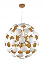 Bethel International Canada REV01CUS - 10-Light Soft White Cup Sputnik Chandelier With Brass Arm